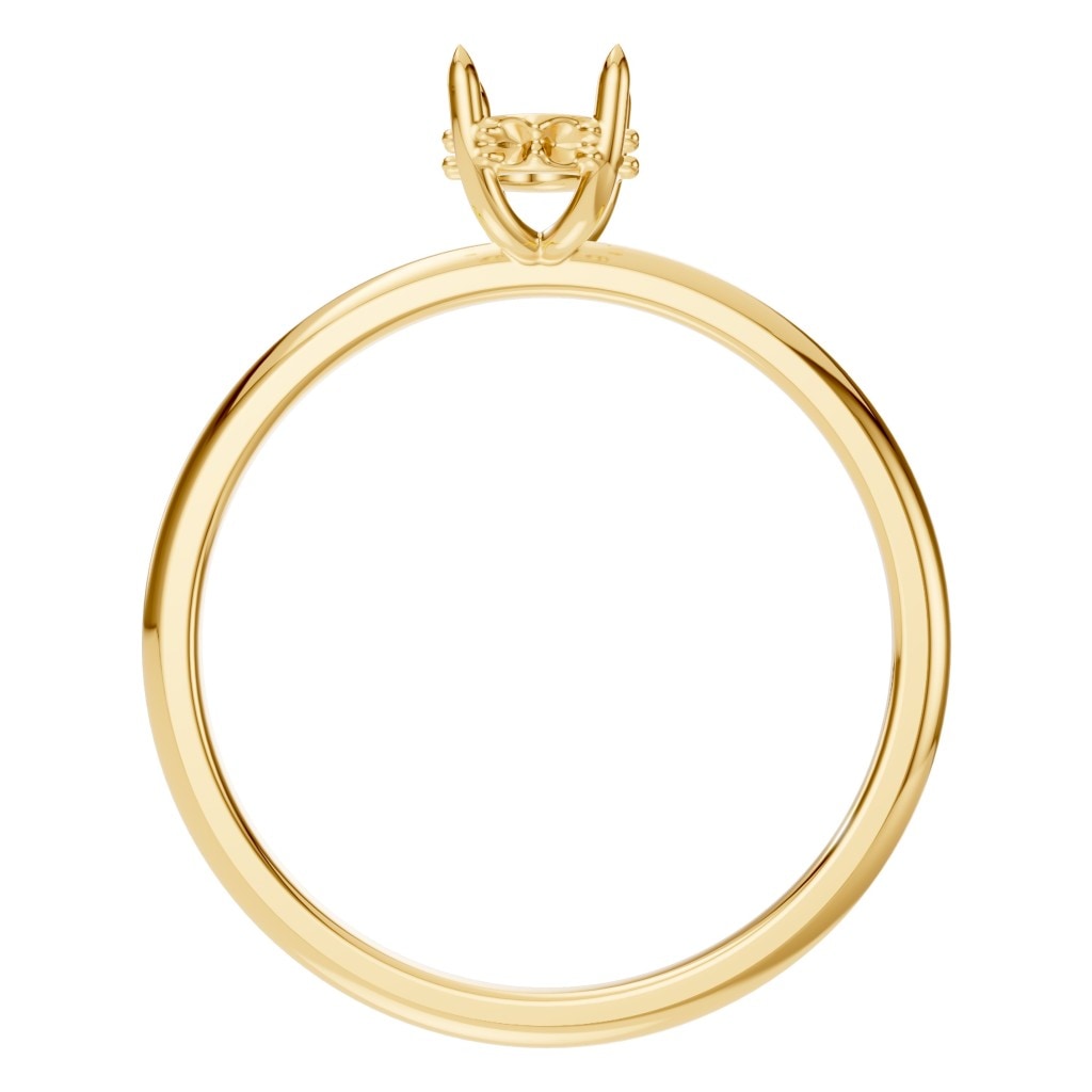 RI-1737 Yellow Gold Ring UNSET - Top View