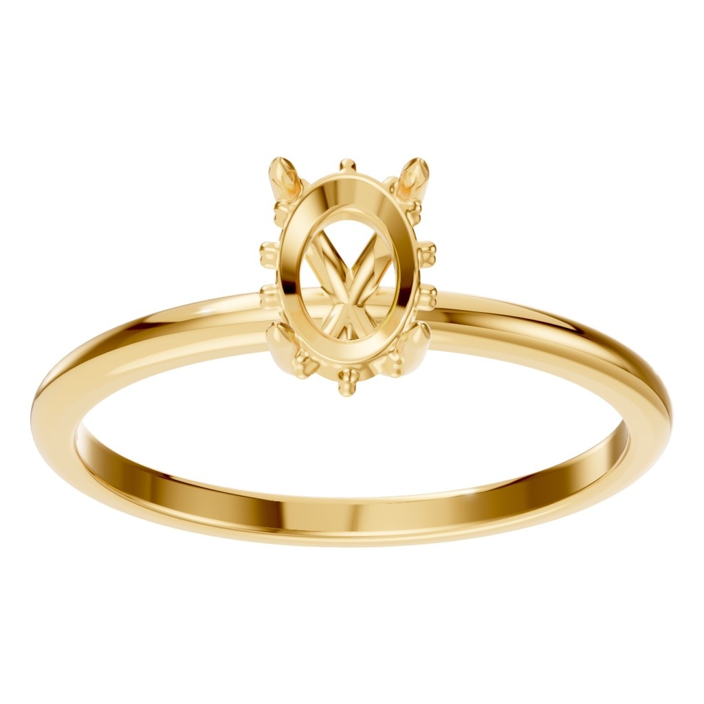RI-1737 Yellow Gold Ring UNSET - Front View