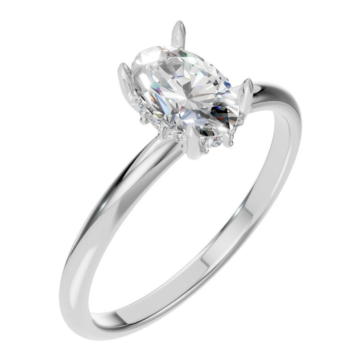 Hidden Halo Ring Mounting - Oval 7x5mm