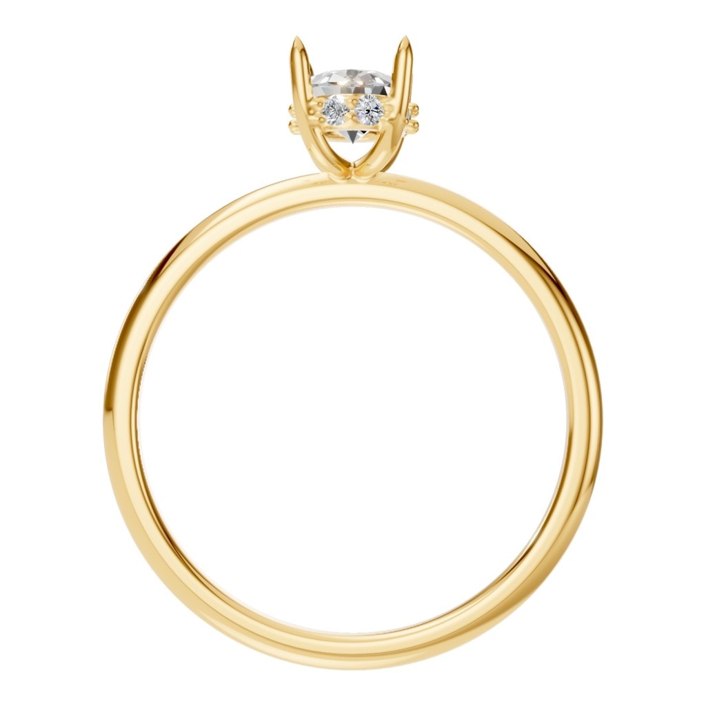 RI-1737 Yellow Gold Ring SET - Top View