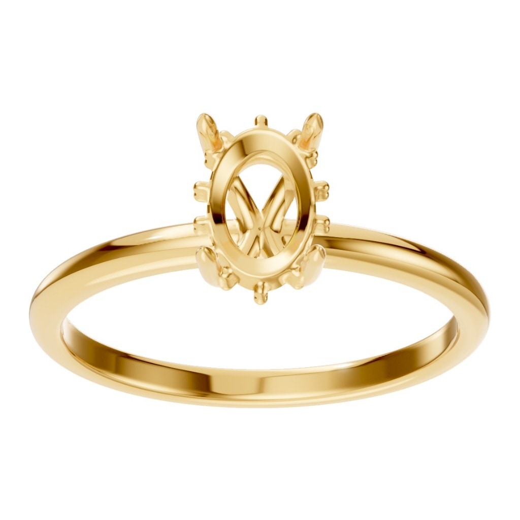 RI-1737 Yellow Gold Ring UNSET - Front View