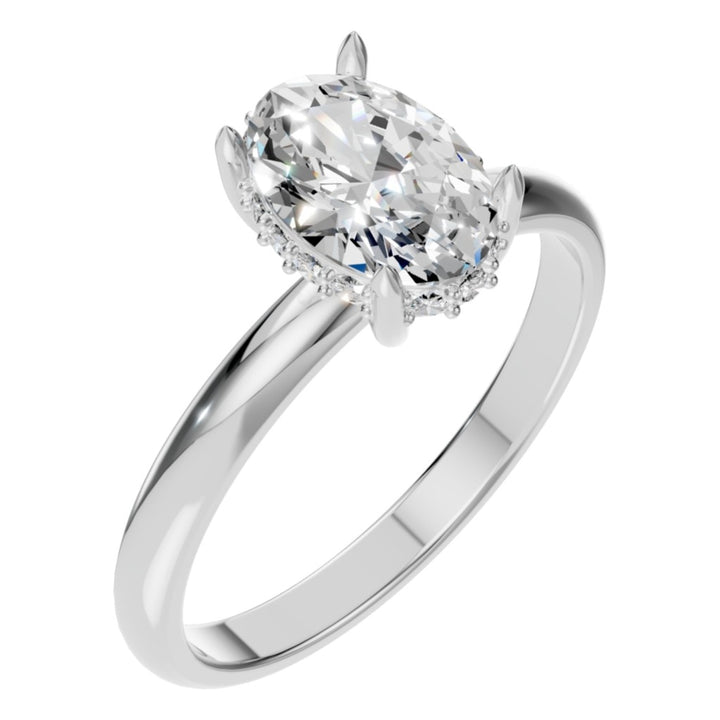 Hidden Halo Ring Mounting - Oval 7.8x5.3mm