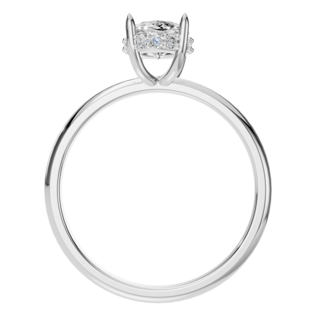 RI-1737 White Gold Ring SET - Top View