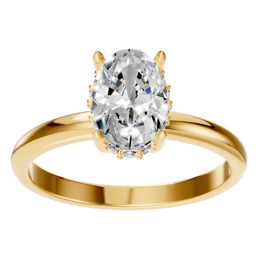RI-1737 Yellow Gold Ring SET - Front View