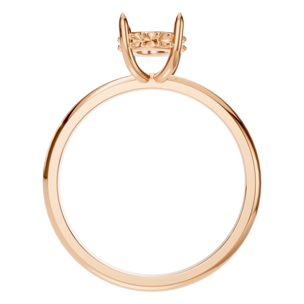 RI-1737 Rose Gold Ring UNSET - Top View