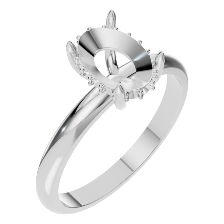 Hidden Halo Ring Mounting - Oval 7.8x5.3mm