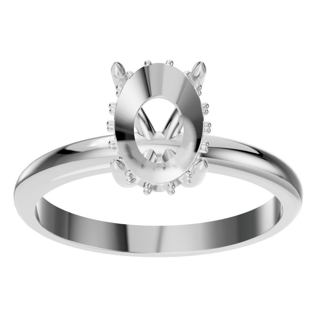 RI-1737 White Gold Ring UNSET - Front View