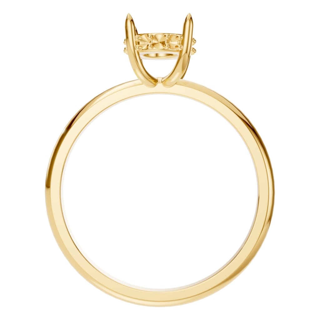 RI-1737 Yellow Gold Ring UNSET - Top View