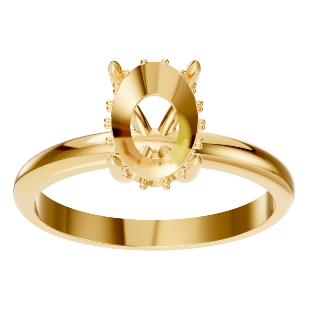 RI-1737 Yellow Gold Ring UNSET - Front View