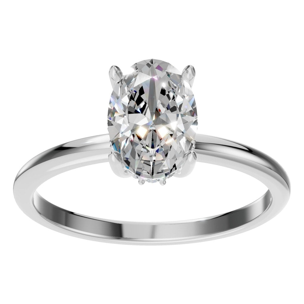 RI-1737 White Gold Ring SET - Front View