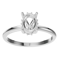 RI-1737 White Gold Ring UNSET - Front View