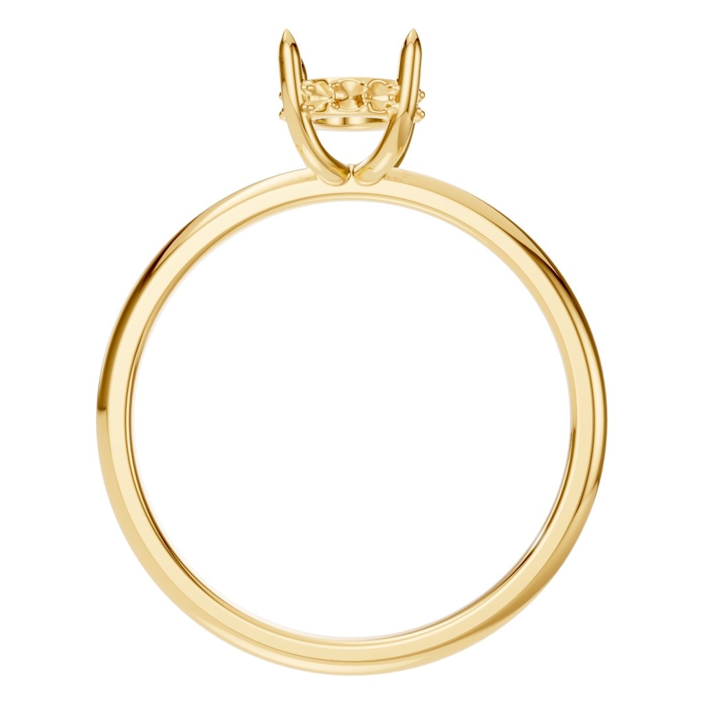RI-1737 Yellow Gold Ring UNSET - Top View