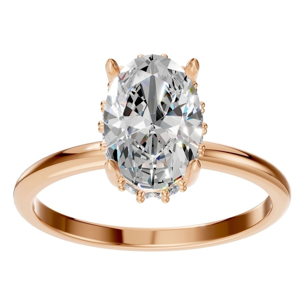 RI-1737 Rose Gold Ring SET - Front View