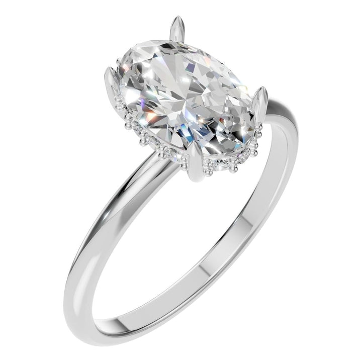 Hidden Halo Ring Mounting - Oval 9x6mm