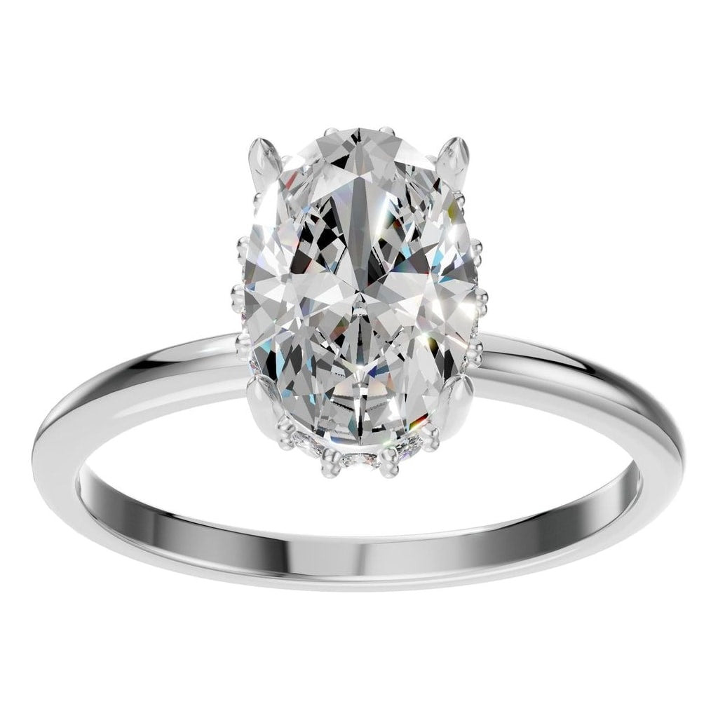 RI-1737 White Gold Ring SET - Front View