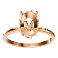 RI-1737 Rose Gold Ring UNSET - Front View