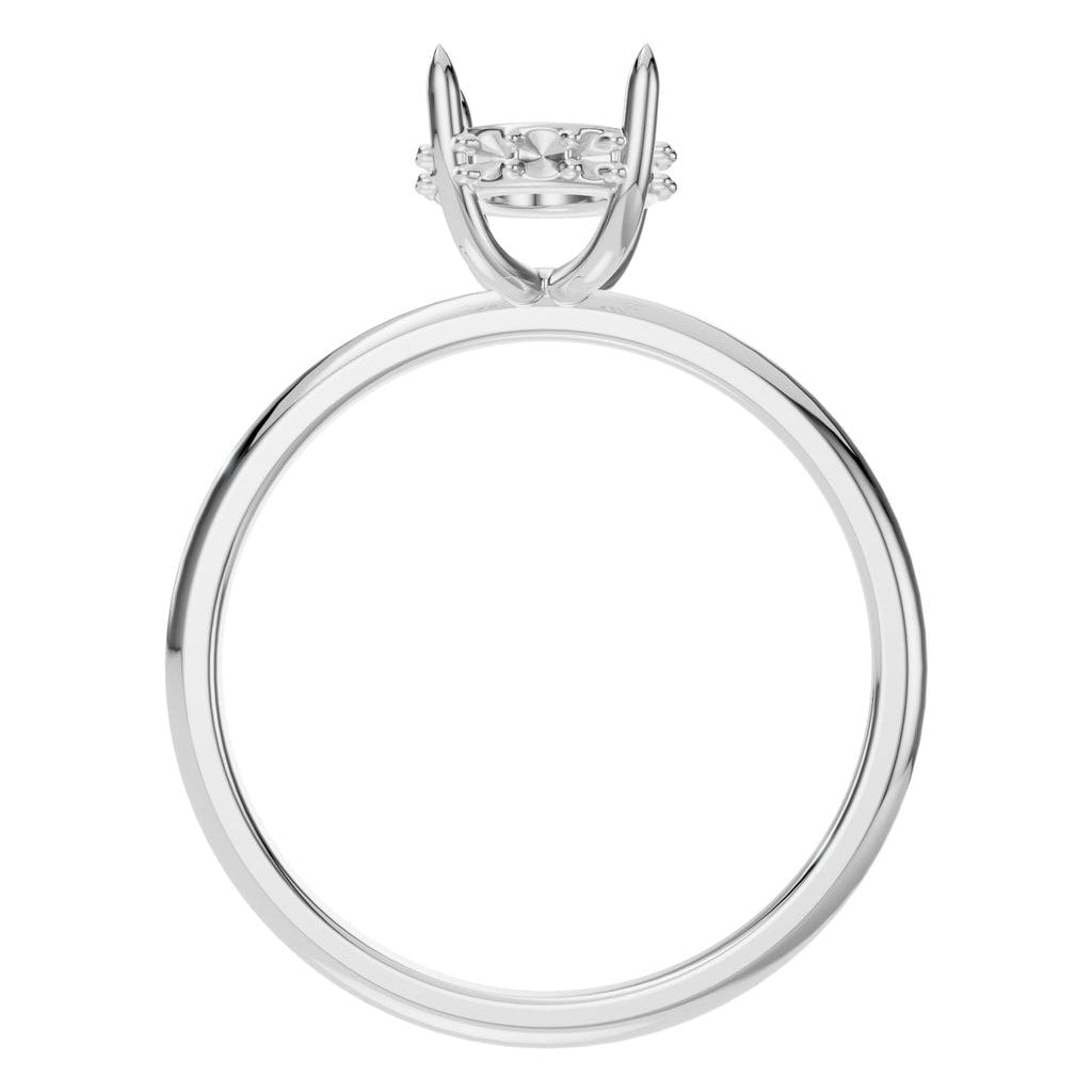 RI-1737 White Gold Ring UNSET - Top View