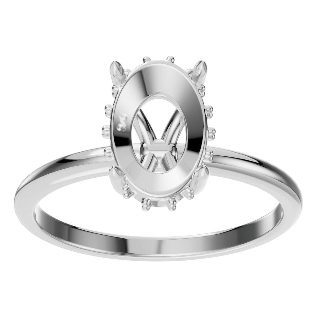 RI-1737 White Gold Ring UNSET - Front View