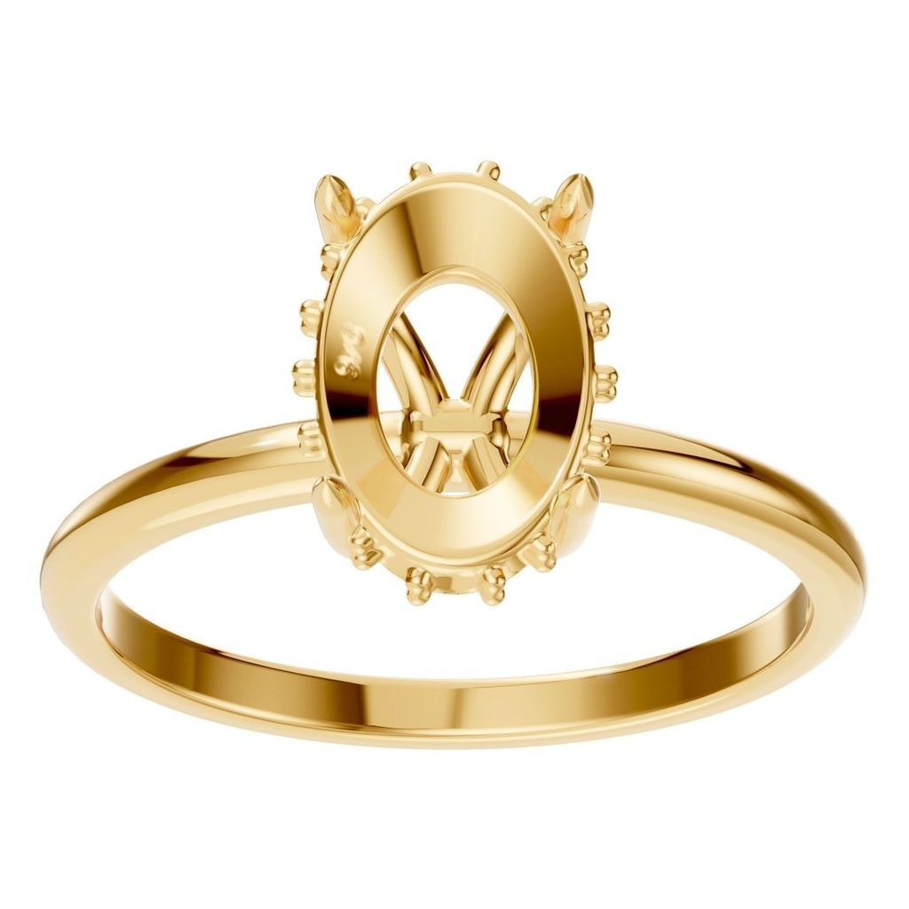 RI-1737 Yellow Gold Ring UNSET - Front View