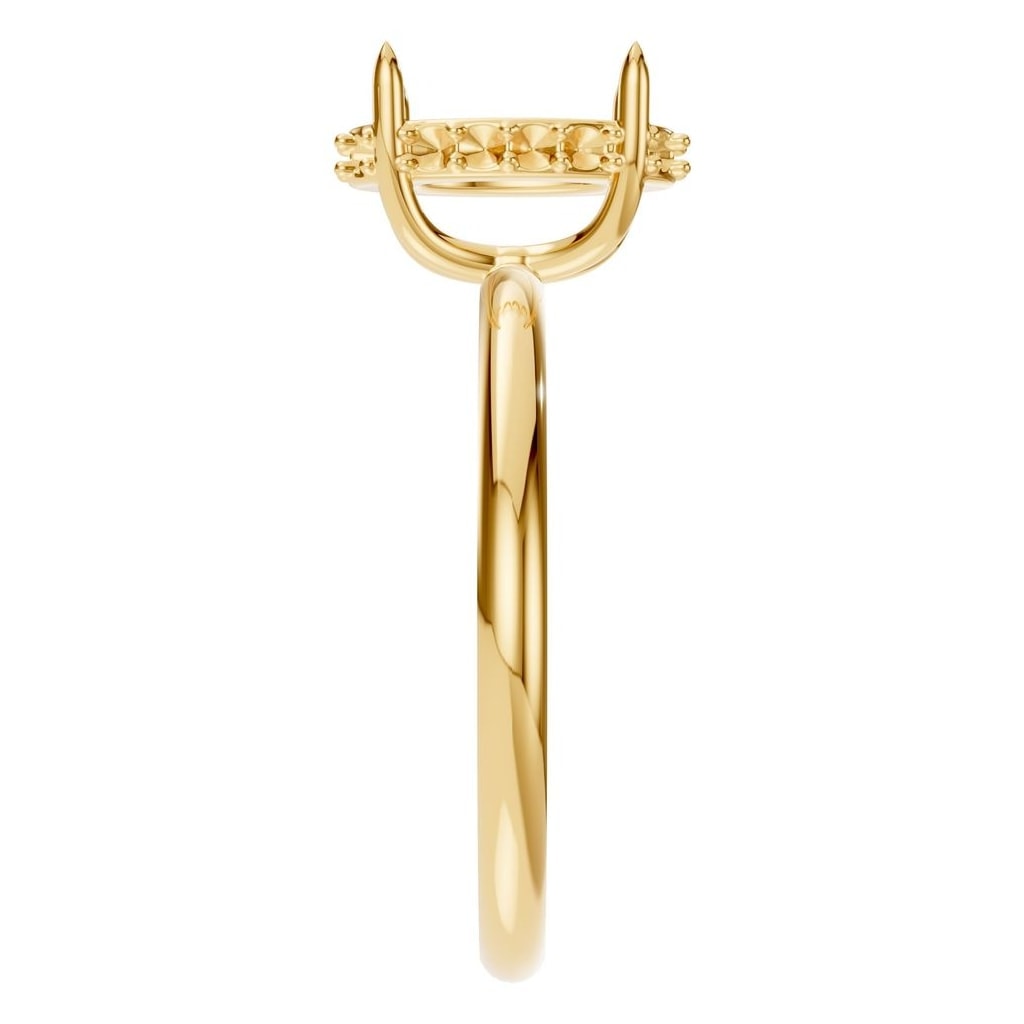 RI-1737 Yellow Gold Ring UNSET - Side View