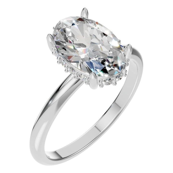 Hidden Halo Ring Mounting - Oval 10x6.5mm