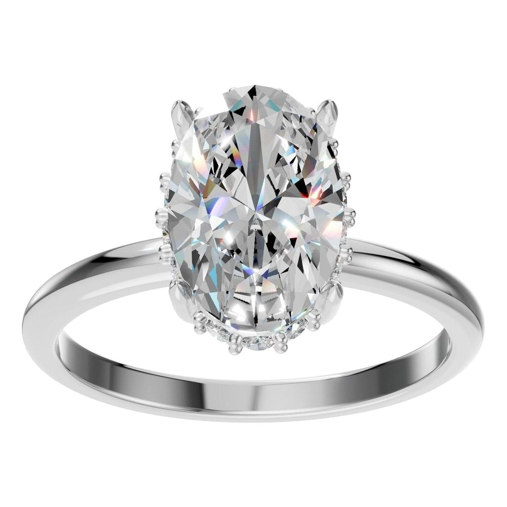 RI-1737 White Gold Ring SET - Front View