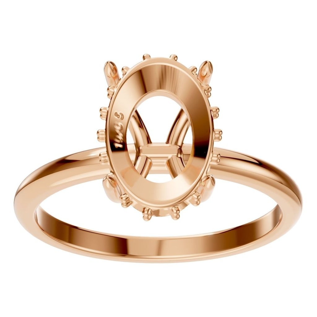 RI-1737 Rose Gold Ring UNSET - Front View