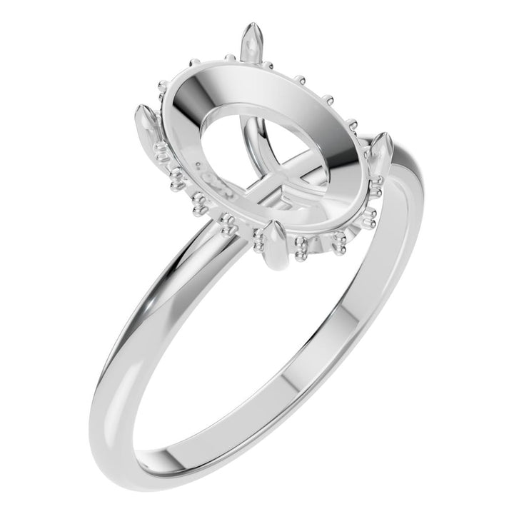 Hidden Halo Ring Mounting - Oval 10x6.5mm
