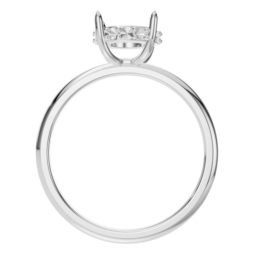 RI-1737 White Gold Ring UNSET - Top View