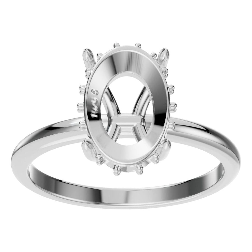 RI-1737 White Gold Ring UNSET - Front View
