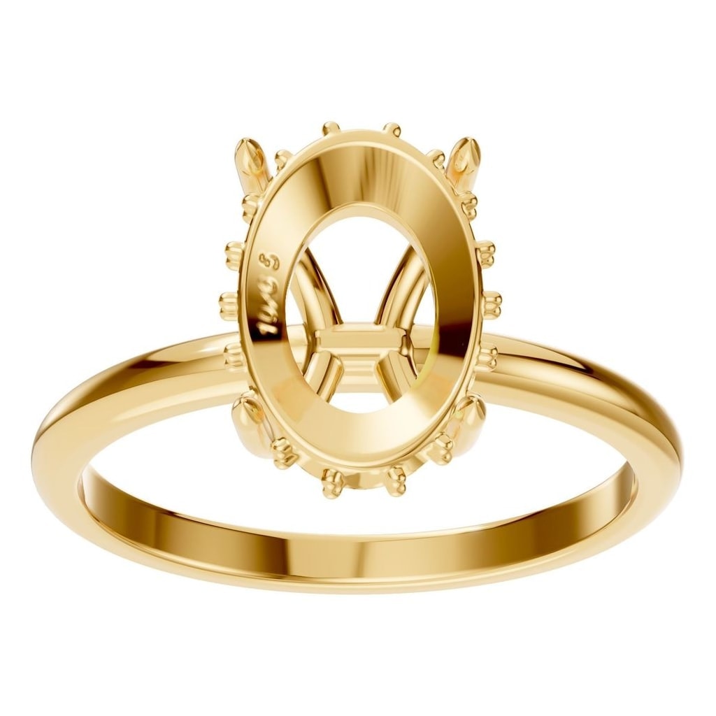 RI-1737 Yellow Gold Ring UNSET - Front View