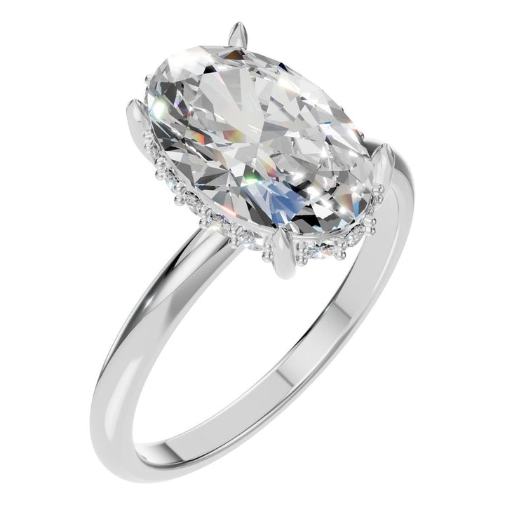 Hidden Halo Ring Mounting - Oval 11x7mm