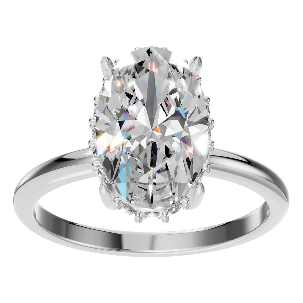 RI-1737 White Gold Ring SET - Front View