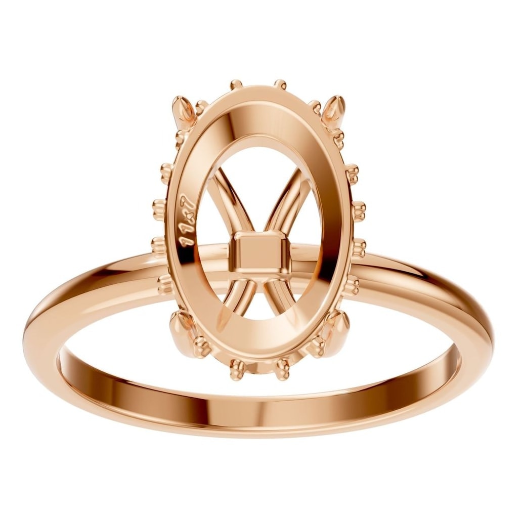 RI-1737 Rose Gold Ring UNSET - Front View