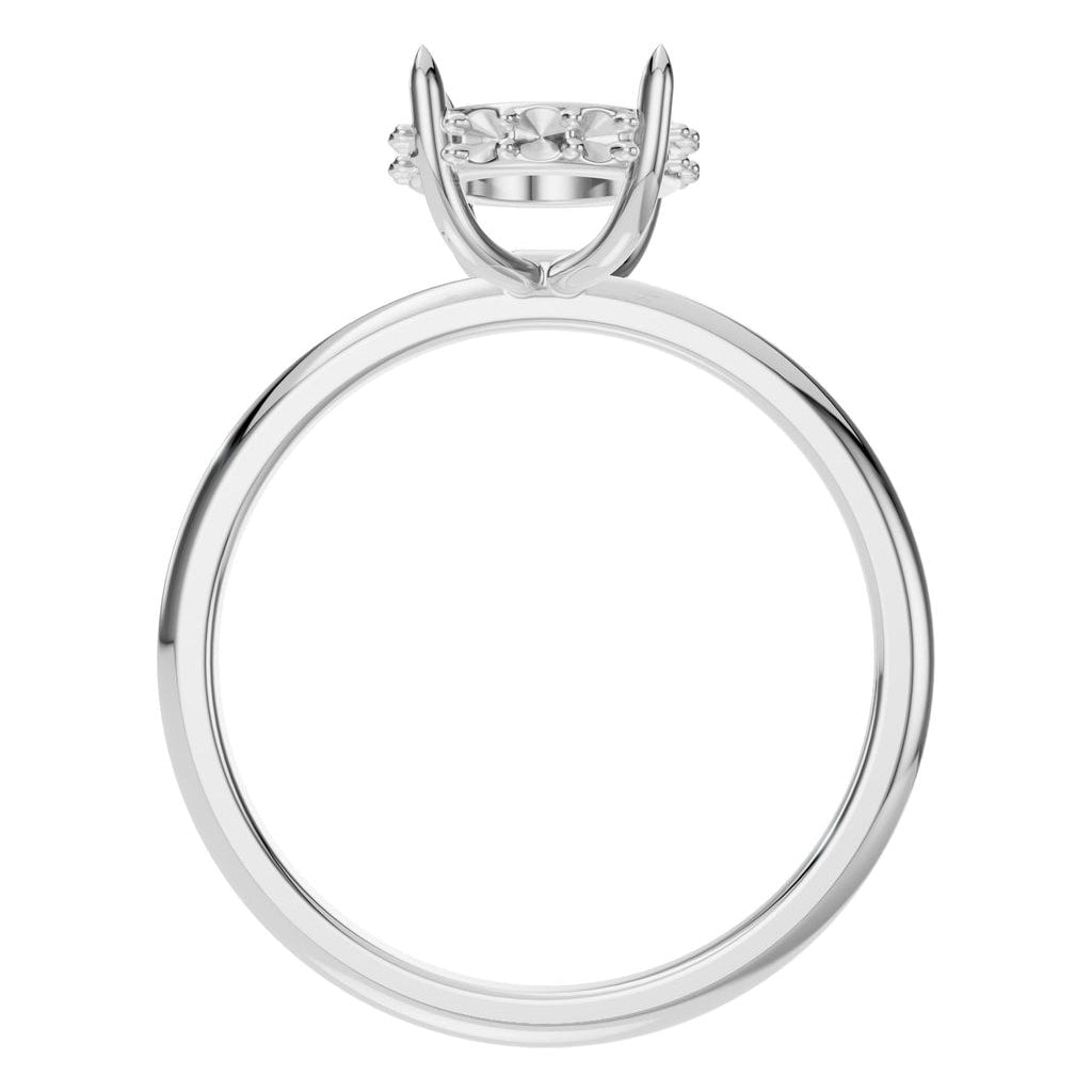 RI-1737 White Gold Ring UNSET - Top View
