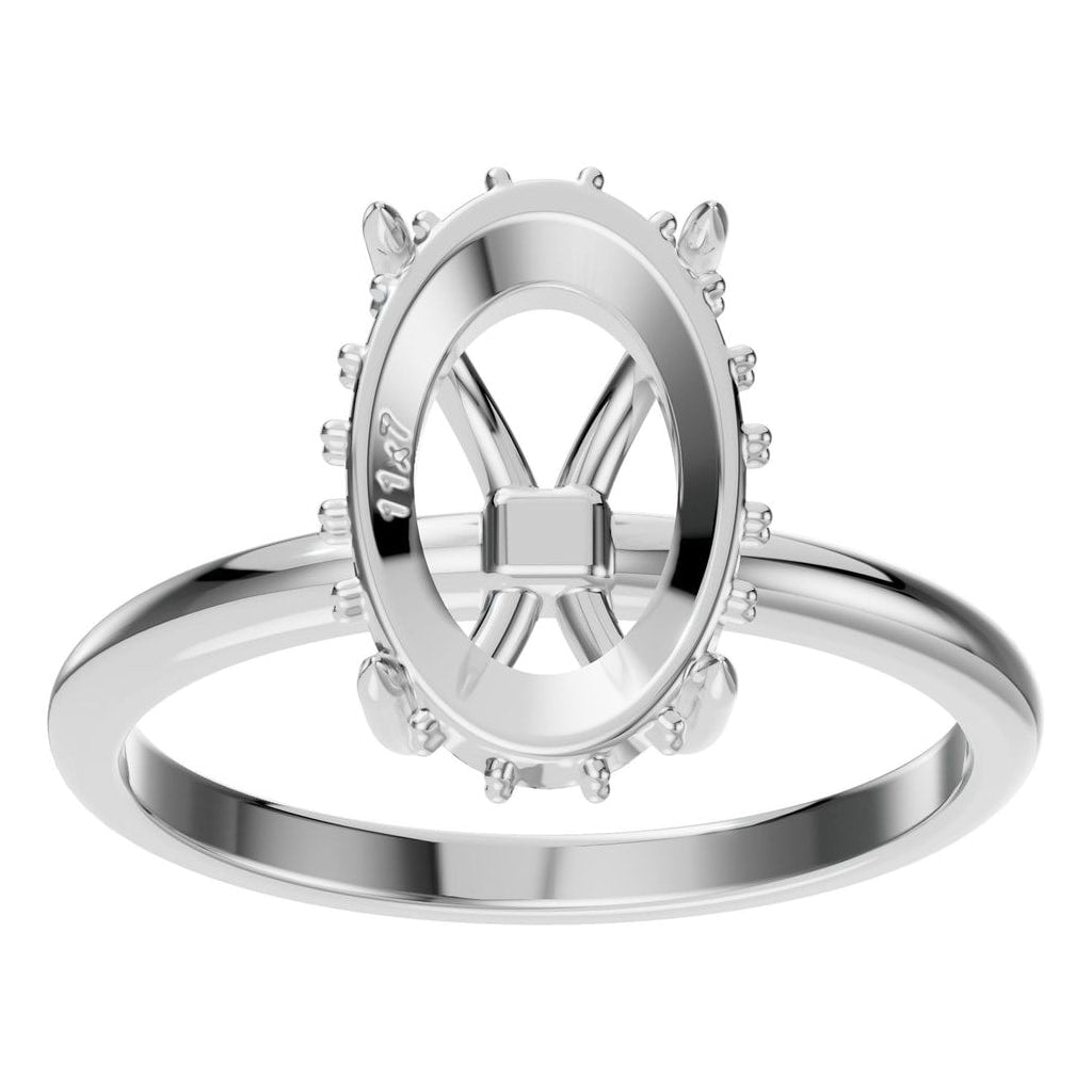 RI-1737 White Gold Ring UNSET - Front View