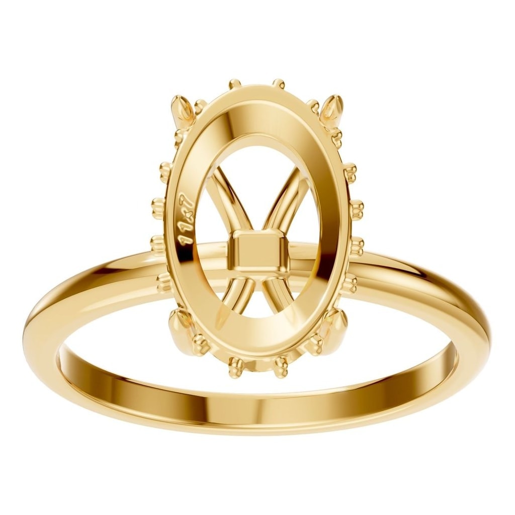 RI-1737 Yellow Gold Ring UNSET - Front View