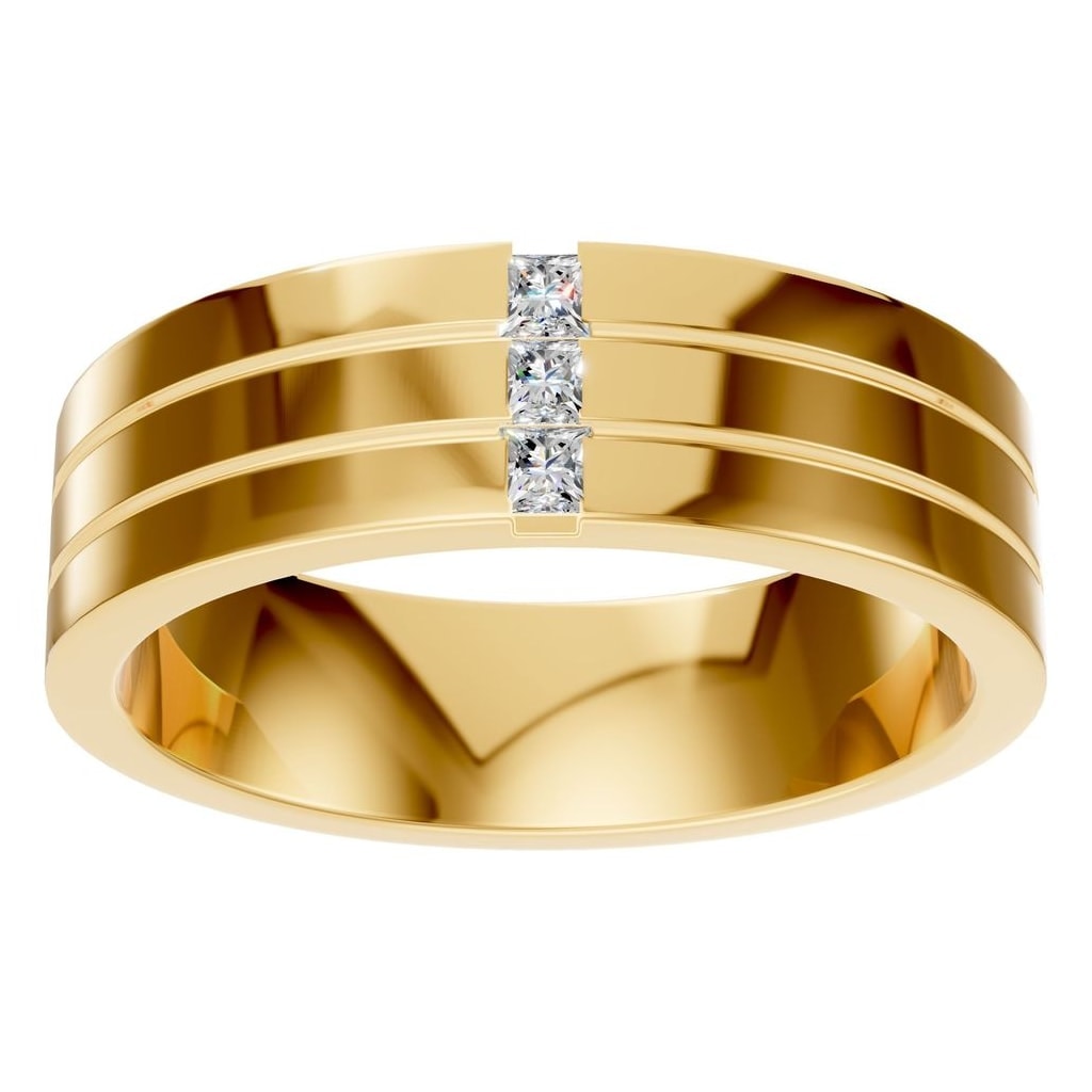 RI-1812 Yellow Gold Ring SET - Front View