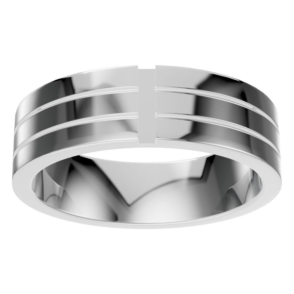 RI-1812 White Gold Ring UNSET - Front View