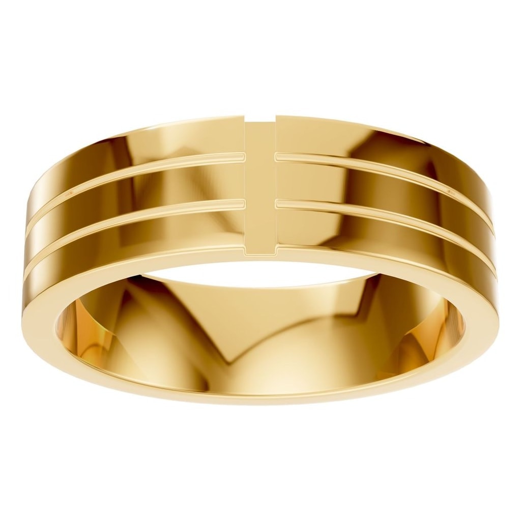 RI-1812 Yellow Gold Ring UNSET - Front View
