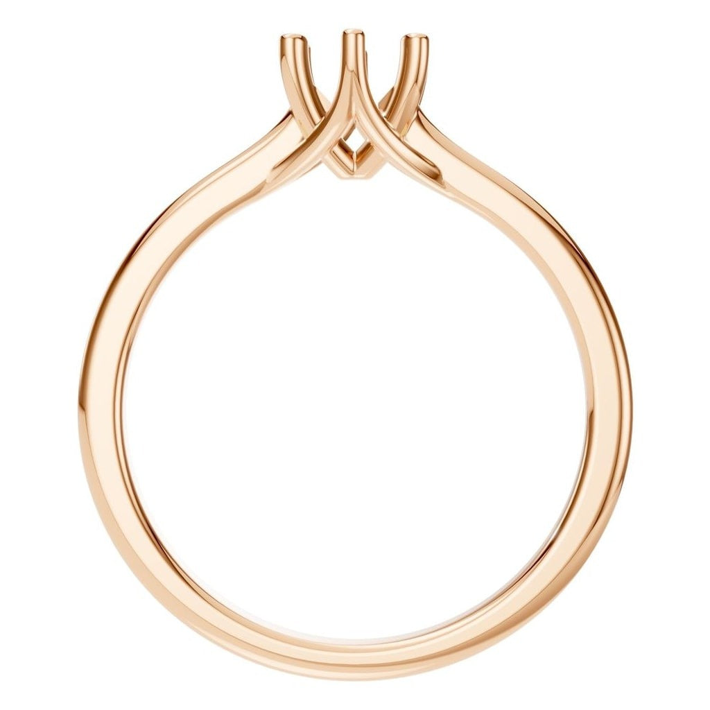 RI-1876 Rose Gold Ring UNSET - Top View