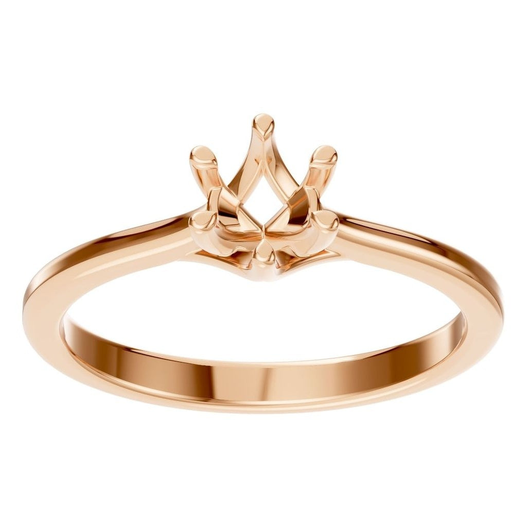 RI-1876 Rose Gold Ring UNSET - Front View
