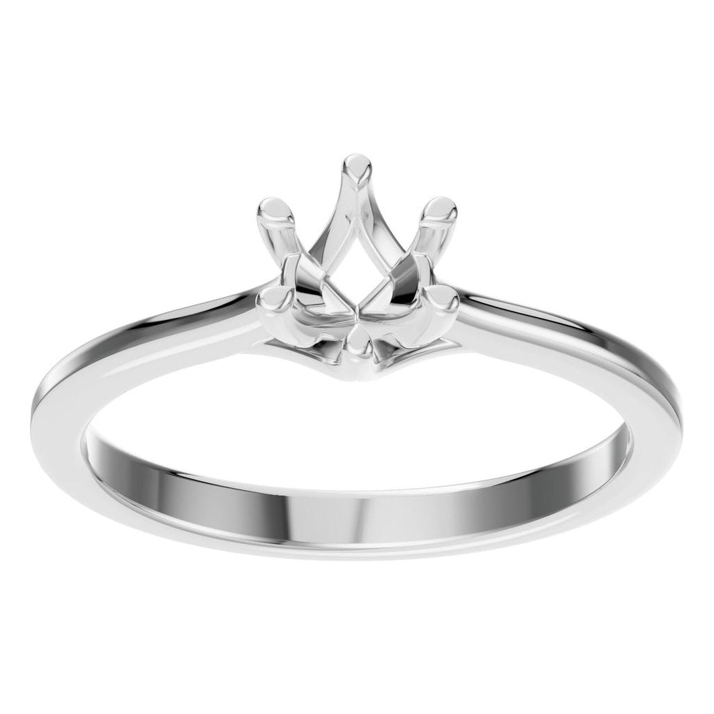 RI-1876 White Gold Ring UNSET - Front View