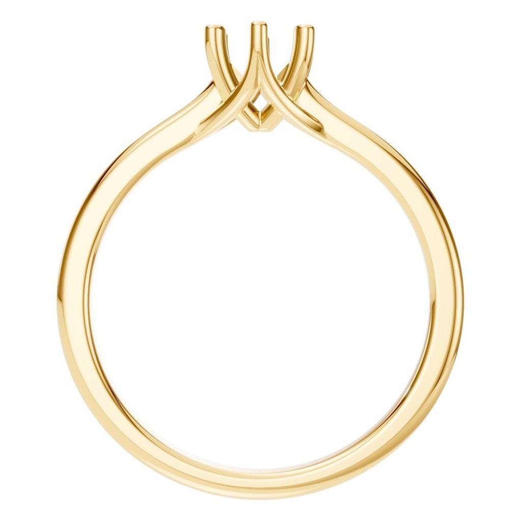 RI-1876 Yellow Gold Ring UNSET - Top View