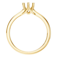 RI-1876 Yellow Gold Ring UNSET - Top View