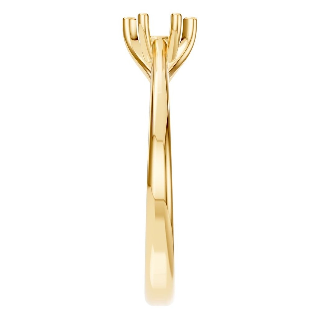 RI-1876 Yellow Gold Ring UNSET - Side View