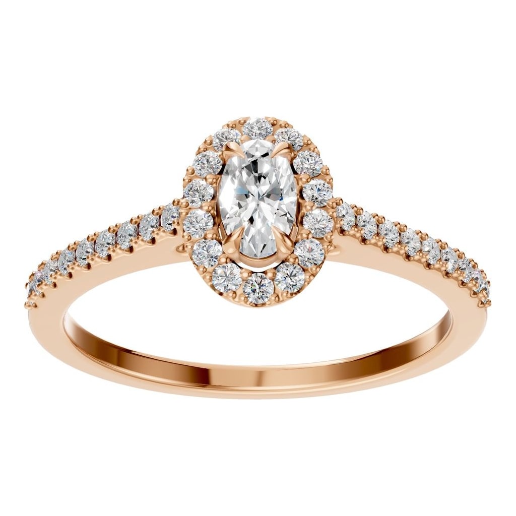 RI-1895 Rose Gold Ring SET - Front View