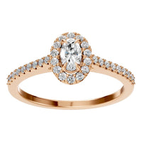 RI-1895 Rose Gold Ring SET - Front View