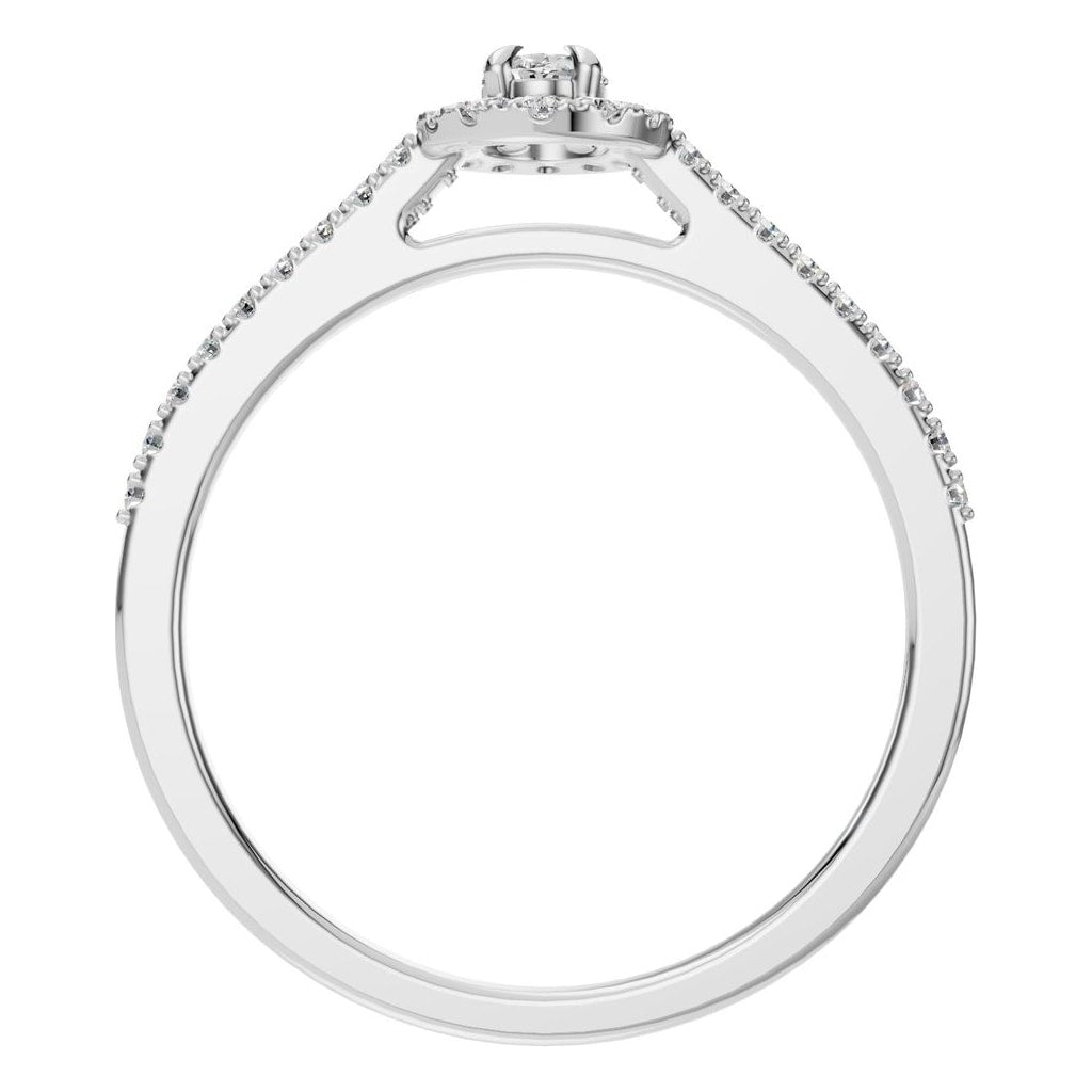 RI-1895 White Gold Ring SET - Top View