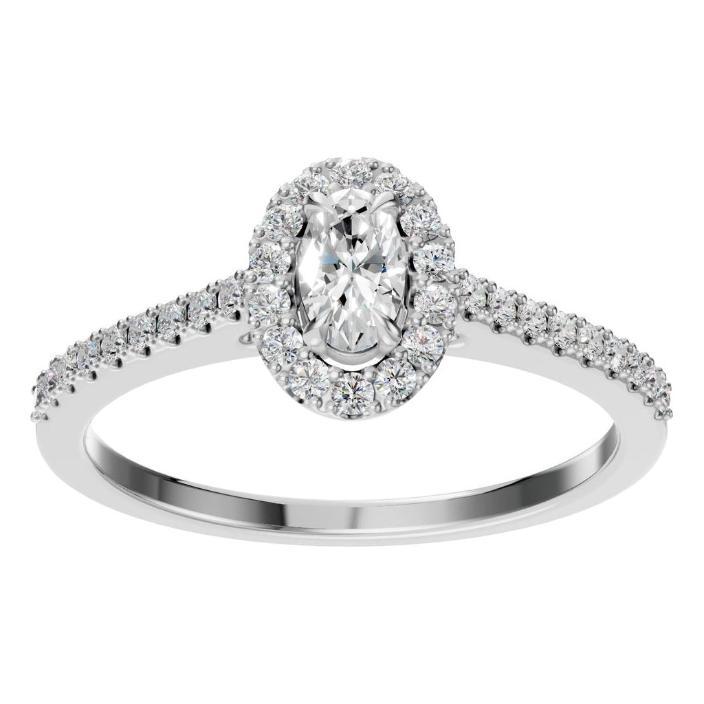 RI-1895 White Gold Ring SET - Front View